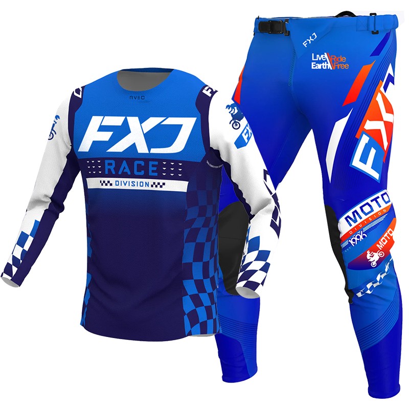 2025 FXJ motocross jersey and  - Motorcycle Gear Blue review and price