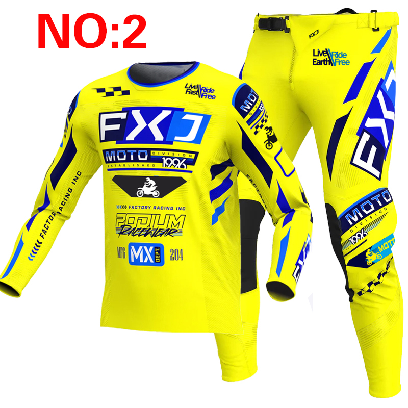 2025 FXJ motocross jersey and  - Motorcycle Gear Blue review and price